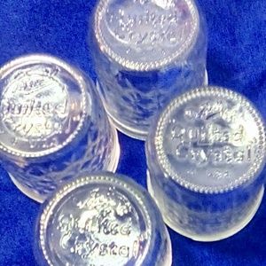 4 Vintage Quilted Crystal Bottom Embossed